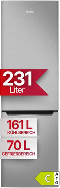 Amica Kühl-Gefrierkombination, freistehend, NoFrost, 231 l, VitControlPlus, Edelstahl